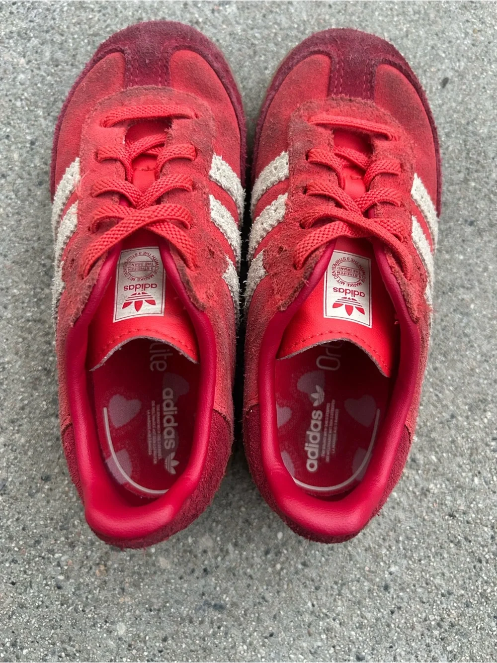 Adidas SAMBA Kids Red Suede Gazelle Sneakers size 10C